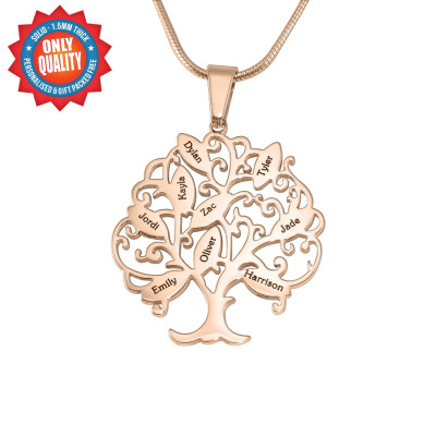 Personalised Tree of My Life Necklace 9 - 18CT Rose Gold