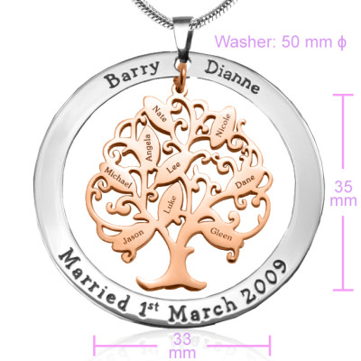 Personalised Tree of My Life Washer 9 - Two Tone - Rose Gold Tree