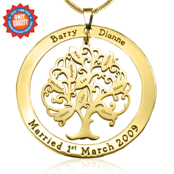 Personalised Tree of My Life Washer 9 - 18CT Gold
