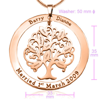 Personalised Tree of My Life Washer 9 - 18CT Rose Gold