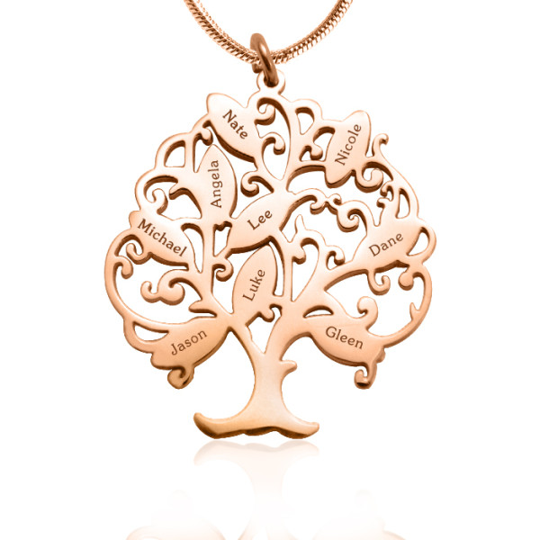 Personalised Tree of My Life Necklace 9 - 18CT Rose Gold