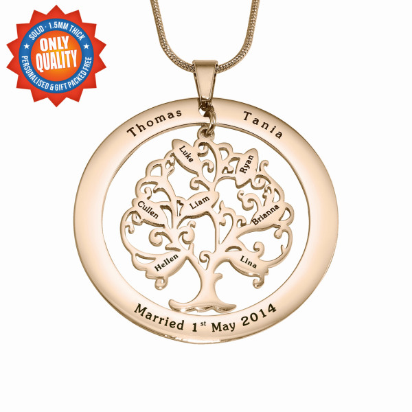 Personalised Tree of My Life Washer 7 - 18CT Rose Gold