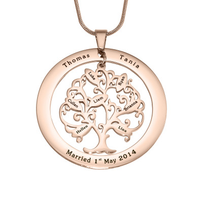 Personalised Tree of My Life Washer 7 - 18CT Rose Gold