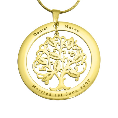 Personalised Tree of My Life Washer 8 - 18CT Gold