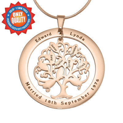 Personalised Tree of My Life Washer 10 - 18CT Rose Gold