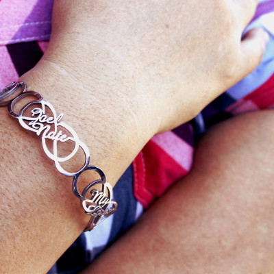 Solid White Gold Endless Double Infinity Bangles
