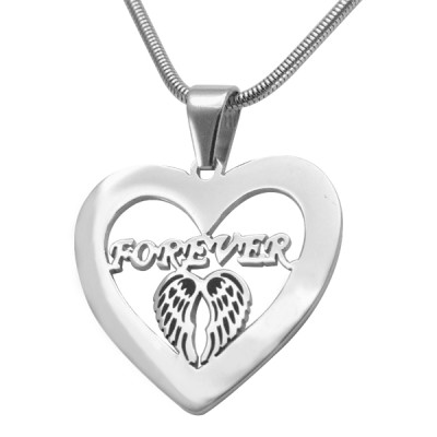 Solid White Gold Angel in My Heart Necklace -