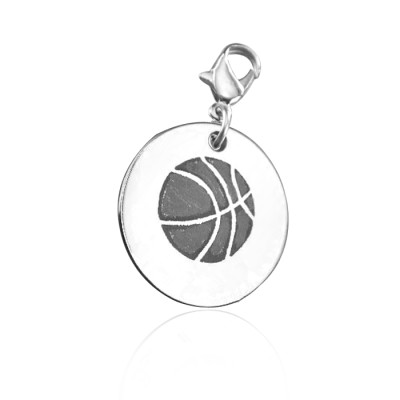 Solid White Gold Basketball Charm