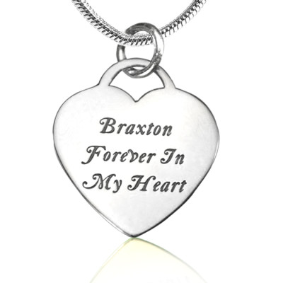Solid Gold Forever in My Heart Necklace -