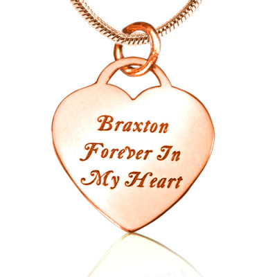 Personalised Forever in My Heart Necklace - 18CT Rose Gold