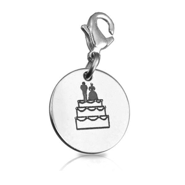 Solid White Gold Bride n Groom Charm
