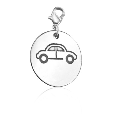 Solid White Gold Car Charm