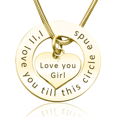 Personalised Circle My Heart Necklace - 18CT Gold