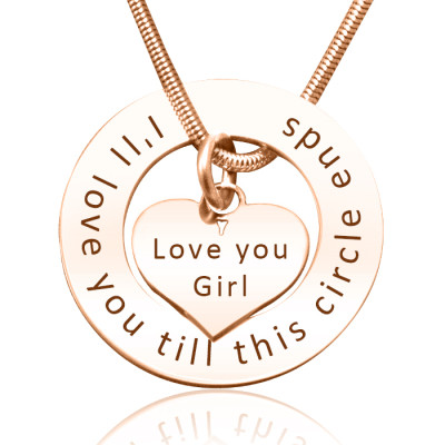 Personalised Circle My Heart Necklace - 18CT Rose Gold