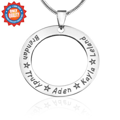 Solid White Gold Circle of Trust Necklace -