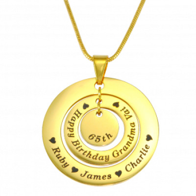 Personalised Circles of Love Necklace - 18CT Gold