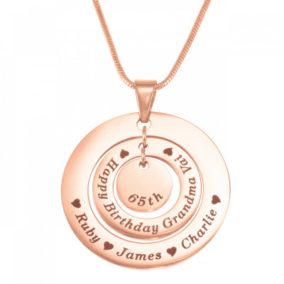 Personalised Circles of Love Necklace - 18CT Rose Gold