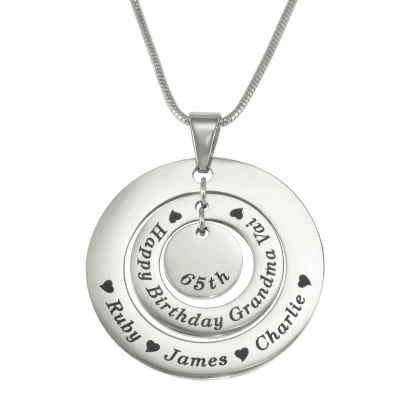 Solid WhiteGold Circles of Love Name Necklace