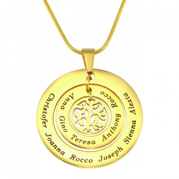 Personalised Circles of Love Necklace Tree - 18CT Gold