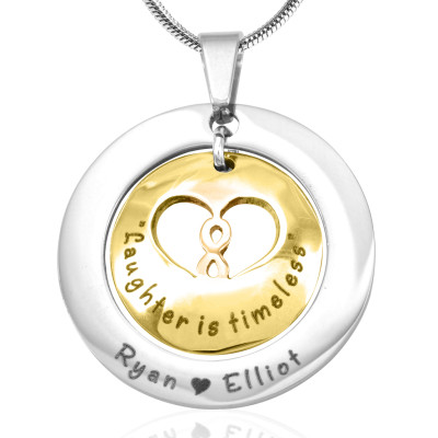 Solid Gold Infinity Dome Name Necklace - Two Tone