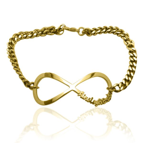 Personalised Infinity Name Bracelet/Anklet - 18CT Gold