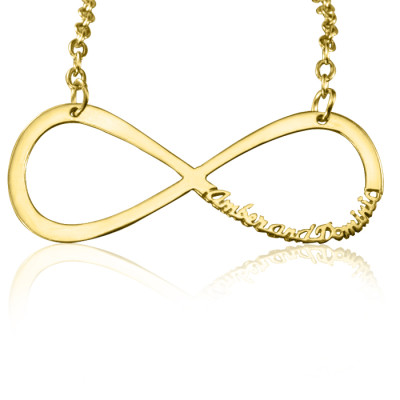 Personalised Classic Infinity Name Necklace - 18CT Gold
