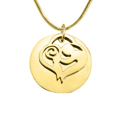 Personalised Mother's Disc Single Necklace - 18CT Gold