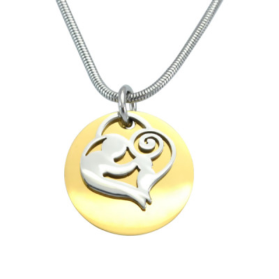Solid Gold Mother's Disc Single Name Necklace - Two Tone