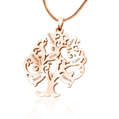 Personalised Tree of My Life Necklace 7 - 18CT Rose Gold