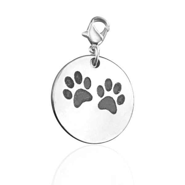 Solid Gold Paw Prints Charm