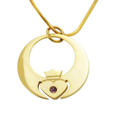 Personalised Queen of My Heart Necklace - 18CT Gold