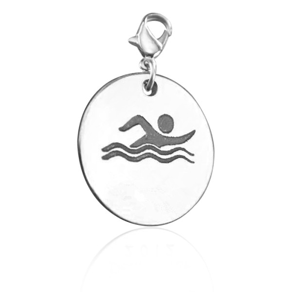 Solid Gold Swimmer Charm
