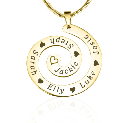 Personalised Swirls of Time Necklace - 18CT Gold