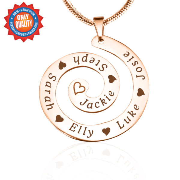 Personalised Swirls of Time Necklace - 18CT Rose Gold