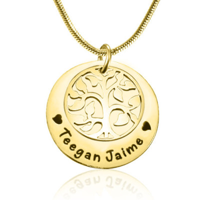 Personalised My Family Tree Single Disc - 18CT Gold