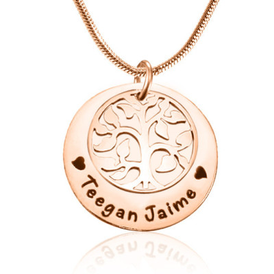 Personalised My Family Tree Single Disc - 18CT Rose Gold
