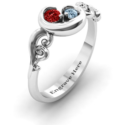 Cradle of Love Solid White Gold Ring