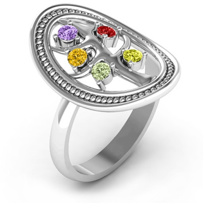 Organic Tree of Life Solid White Gold Ring