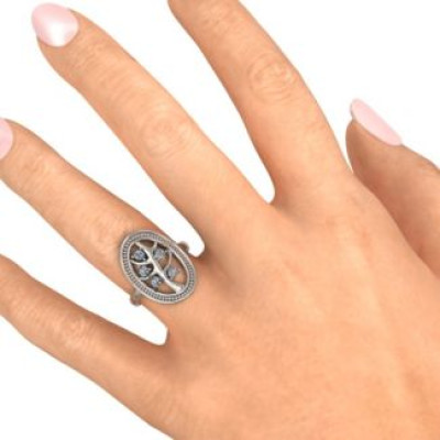 Organic Tree of Life Solid White Gold Ring