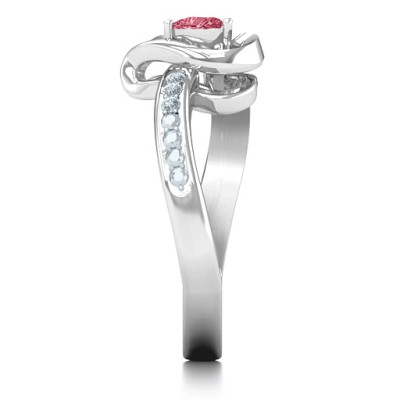18CT White Gold Falling For You Accented Heart Ring
