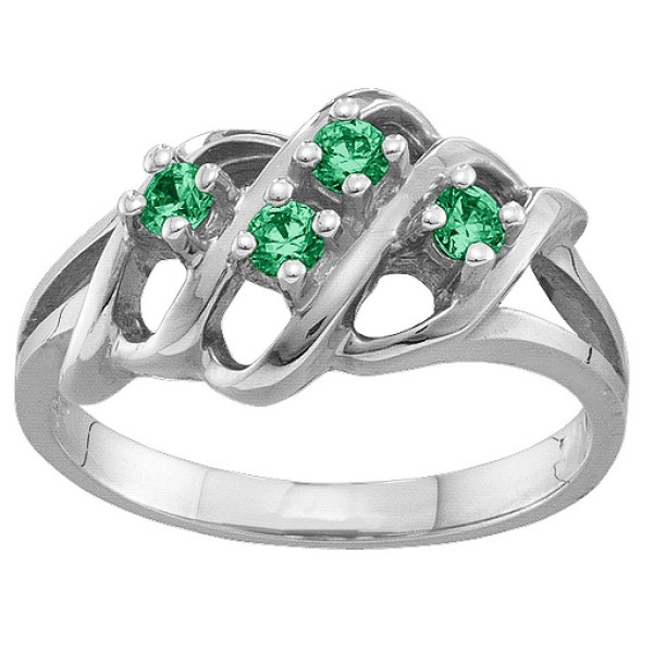 2-7 Accents Solid White Gold Ring