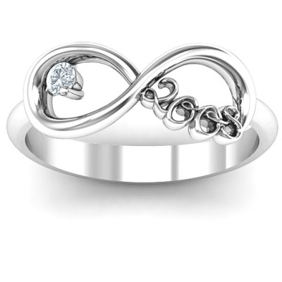 2008 Infinity Solid White Gold Ring
