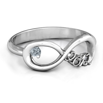 2012 Infinity Solid White Gold Ring