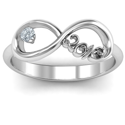 2013 Infinity Solid White Gold Ring