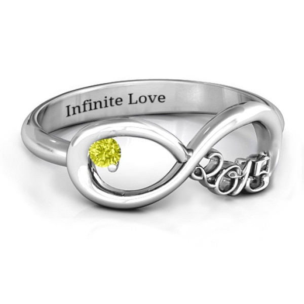 2015 Infinity Solid White Gold Ring