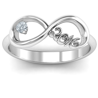 2016 Infinity Solid White Gold Ring