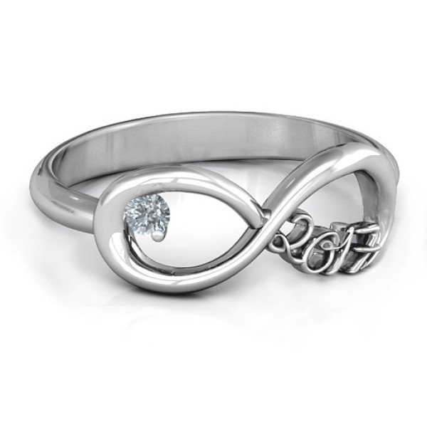 2017 Infinity Solid White Gold Ring