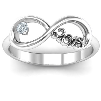 2018 Infinity Solid White Gold Ring