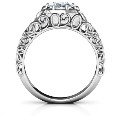 2020 Vintage Graduation Solid White Gold Ring