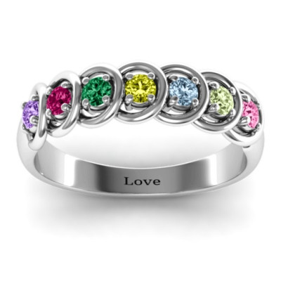 6 to 9 Stones in Halo Solid White Gold Ring